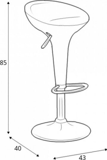 Bar Stool East Uckfield | size: Length: 38cm, Width: 43cm, Height: 67-88cm, Depth: 40cm | color: White | image: 2 | variant: 1007050