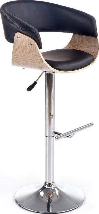 Bar Stool H45 | size: Length: 46cm, Width: 59cm, Height: 90-112cm, Depth: 46cm | color: Black | image: 1 | variant: 1011610