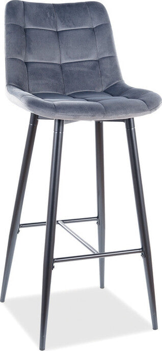 Bar Stool Harlow | size: Length: 37cm, Width: 45cm, Height: 109cm, Depth: 37cm | color: Gray | image: 1 | variant: 1004237