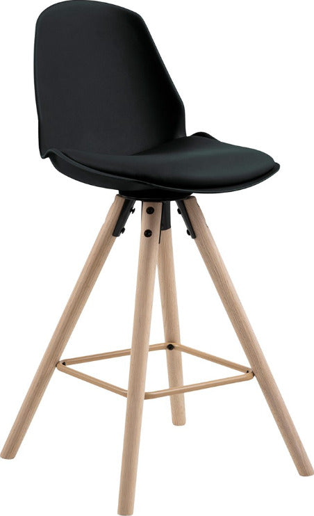 Bar Stool Leatherhead | size: Width: 45.5cm, Height: 92.5cm, Depth: 46.5cm | color: Black | image: 1 | variant: 1005745