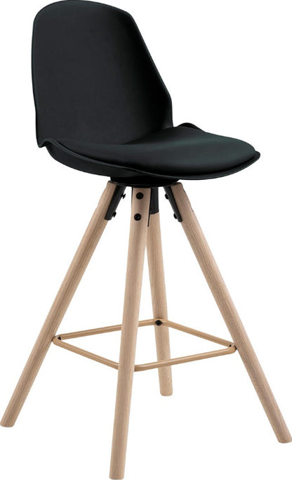Bar Stool Leatherhead | size: Width: 45.5cm, Height: 92.5cm, Depth: 46.5cm | color: Black | image: 1 | variant: 1005745