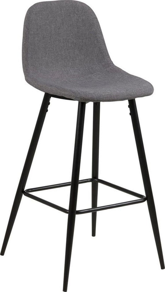 Bar Stool Wilma | size: Width: 43.5cm, Height: 91cm, Depth: 48.5cm | color: Gray | image: 1 | variant: 1012503