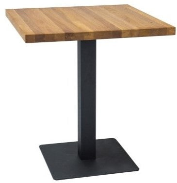 Bar Table Bognor Regis | size: Length: 70cm, Width: 70cm, Height: 76cm | color: Black/Oak | image: 1 | variant: 1007805
