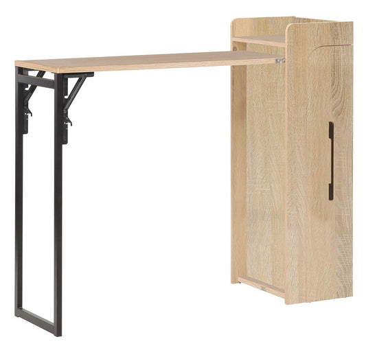 Bar Table Hedvig | size: Length: 44.5cm, Width: 122cm, Height: 108cm | color: Black/Oak | image: 0 | variant: 1018034