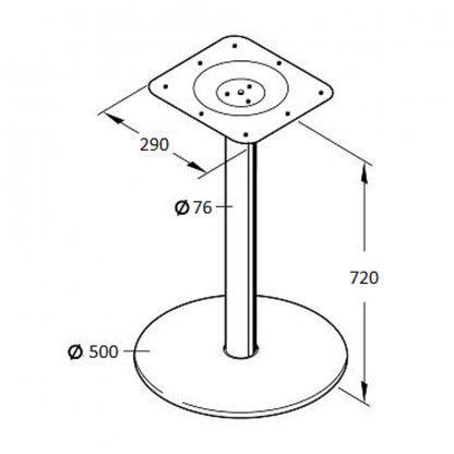 Central Table Leg East Bath | size: Height: 110cm, Diameter: 50cm | color: Black | image: 1 | variant: 1004625