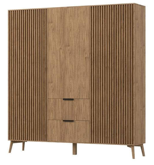 Closet Entsian | size: Width: 185cm, Height: 192cm, Depth: 60cm | color: Oak | image: 0 | variant: 1017095