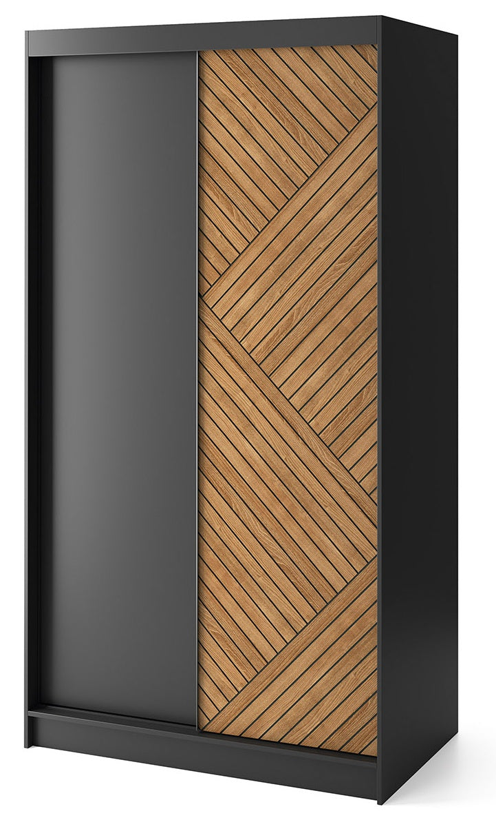 Closet Marrphy 2 | size: Width: 220cm, Height: 60cm, Depth: 120cm | color: Black/Oak | image: 0 | variant: 1017108