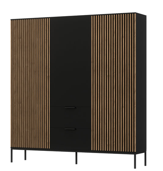 Closet Meorati | size: Width: 185cm, Height: 200cm, Depth: 60cm | color: Black | image: 0 | variant: 1017094
