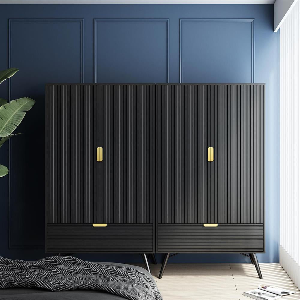 Closet Pixar | size: Width: 100cm, Height: 175cm, Depth: 56cm | color: Black | image: 9 | variant: 1017683