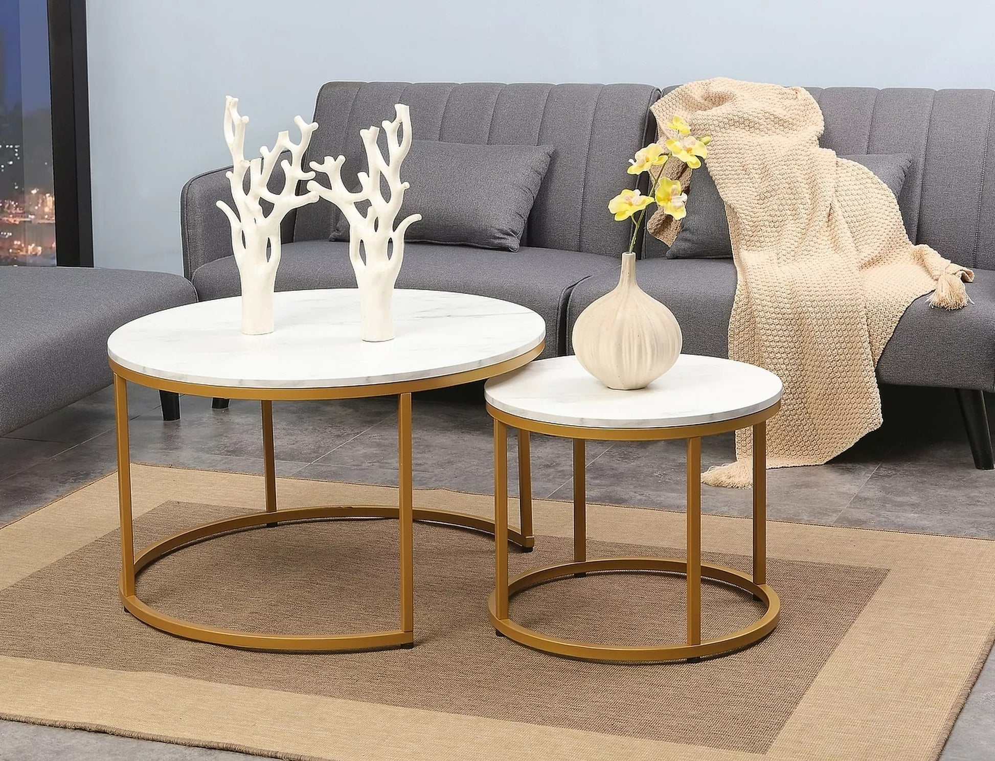 Coffee Table Catterick | size: Length: 80cm, Width: 80cm, Height: 48cm, Diameter: 80cm | color: White | image: 3 | variant: 1004433