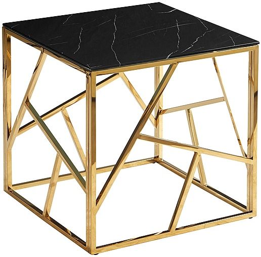 Coffee Table Christchurch | size: Length: 55cm, Width: 55cm, Height: 55cm | color: Black/Gold | image: 0 | variant: 1004440