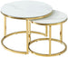 Coffee Table Dewsbury | size: Length: 60cm, Width: 60cm, Height: 45cm, Diameter: 60cm | color: White/Gold | image: 0 | variant: 1004449