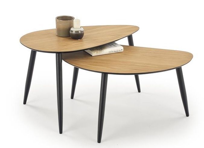 Coffee Table East Inverness | size: Length: 80cm, Width: 50cm, Height: 48cm, Diameter: 80cm | color: Oak | image: 0 | variant: 1006742