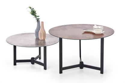 Coffee Table East Istanbul | size: Length: 70cm, Width: 70cm, Height: 43cm, Diameter: 70cm | color: Brown/Black | image: 1 | variant: 1006757