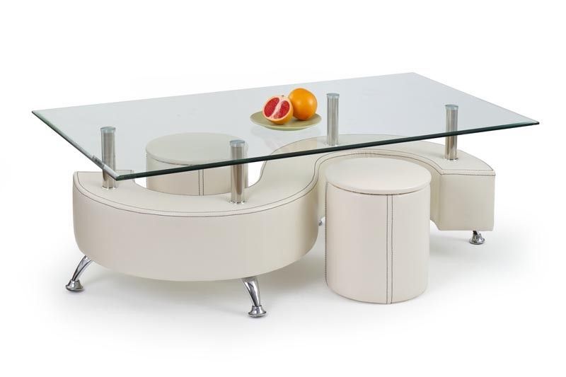 Coffee Table East Lahore | size: Length: 70cm, Width: 130cm, Height: 55cm | color: White | image: 1 | variant: 1006773