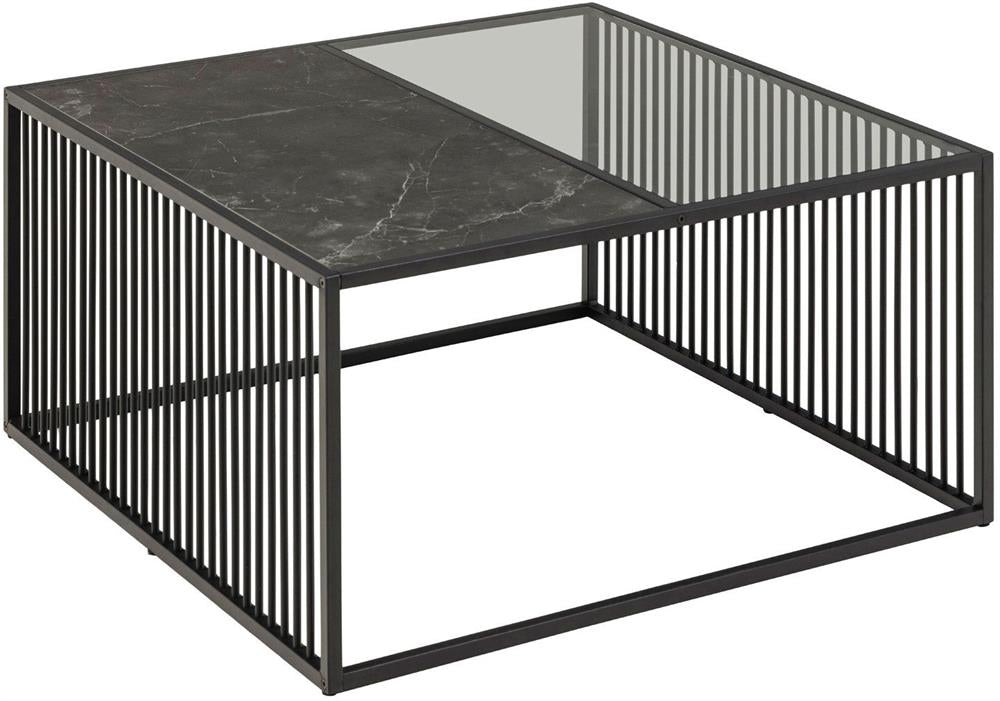 Coffee Table East Vilnius | size: Length: 80cm, Width: 80cm, Height: 40cm | color: Transparent/Black | image: 1 | variant: 1005988