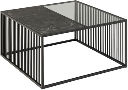 Coffee Table East Vilnius | size: Length: 80cm, Width: 80cm, Height: 40cm | color: Transparent/Black | image: 1 | variant: 1005988