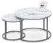 Coffee Table Havana | size: Length: 60cm, Width: 60cm, Height: 40cm, Diameter: 60cm | color: White/Silver | image: 1 | variant: 1003281