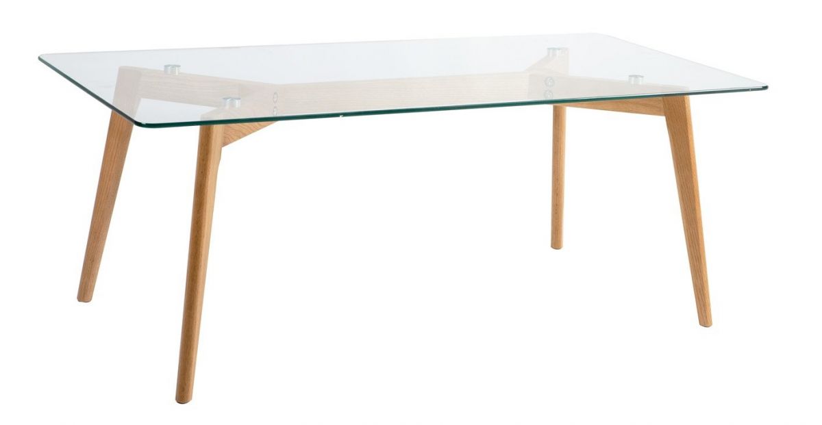 Coffee Table Helena 9 | size: Length: 60cm, Width: 120cm, Height: 45cm | color: Transparent/Oak | image: 0 | variant: 1011824