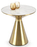 Coffee Table Ho Chi Minh | size: Length: 50cm, Width: 50cm, Height: 52cm, Diameter: 50cm | color: White/Gold | image: 1 | variant: 1003283