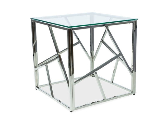Coffee Table Holyhead | size: Length: 55cm, Width: 55cm, Height: 55cm | color: Transparent/Silver | image: 0 | variant: 1004467
