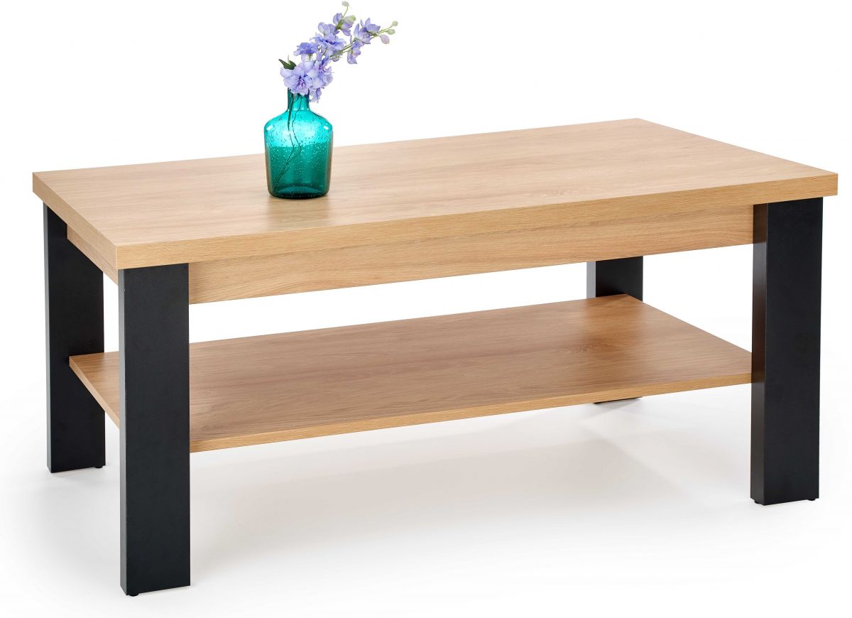 Coffee Table Houston | size: Length: 60cm, Width: 120cm, Height: 56cm | color: Black/Oak | image: 1 | variant: 1003298