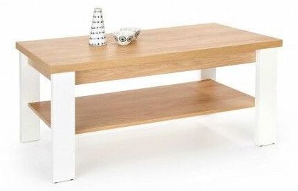Coffee Table Houston | size: Length: 60cm, Width: 120cm, Height: 56cm | color: White/Oak | image: 0 | variant: 1003297