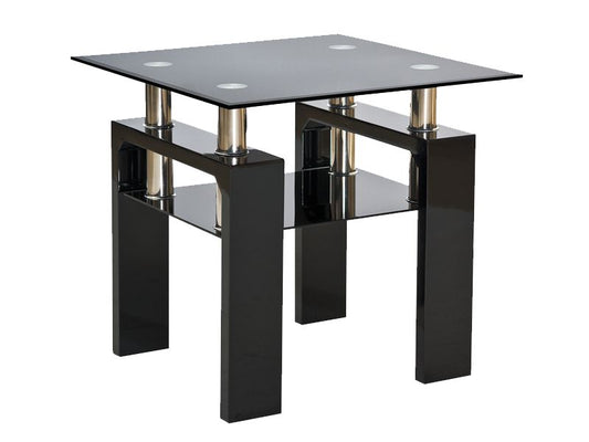 Coffee Table Jarrow | size: Length: 60cm, Width: 60cm, Height: 55cm | color: Transparent/Black | image: 1 | variant: 1004476