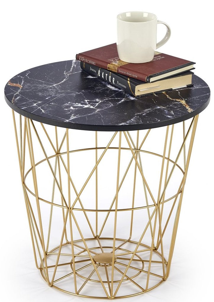 Coffee Table Kuala Lumpur | size: Length: 42cm, Width: 42cm, Height: 41cm, Diameter: 42cm | color: Black/Gold | image: 1 | variant: 1003351