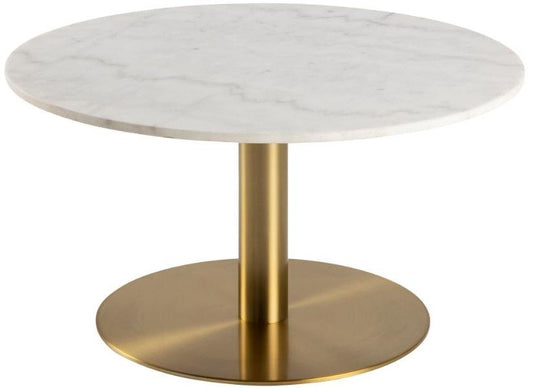 Coffee Table Milan | size: Length: 80cm, Width: 80cm, Height: 45cm, Diameter: 80cm | color: White/Gold | image: 0 | variant: 1005760