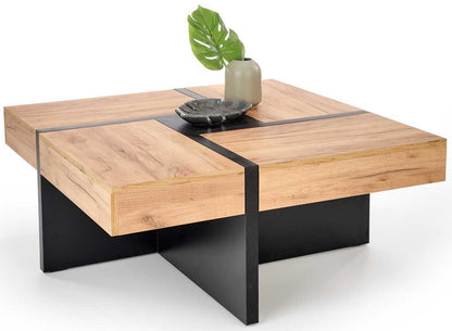 Coffee Table Newbury | size: Length: 100cm, Width: 100cm, Height: 47cm | color: Black/Oak | image: 2 | variant: 1007496