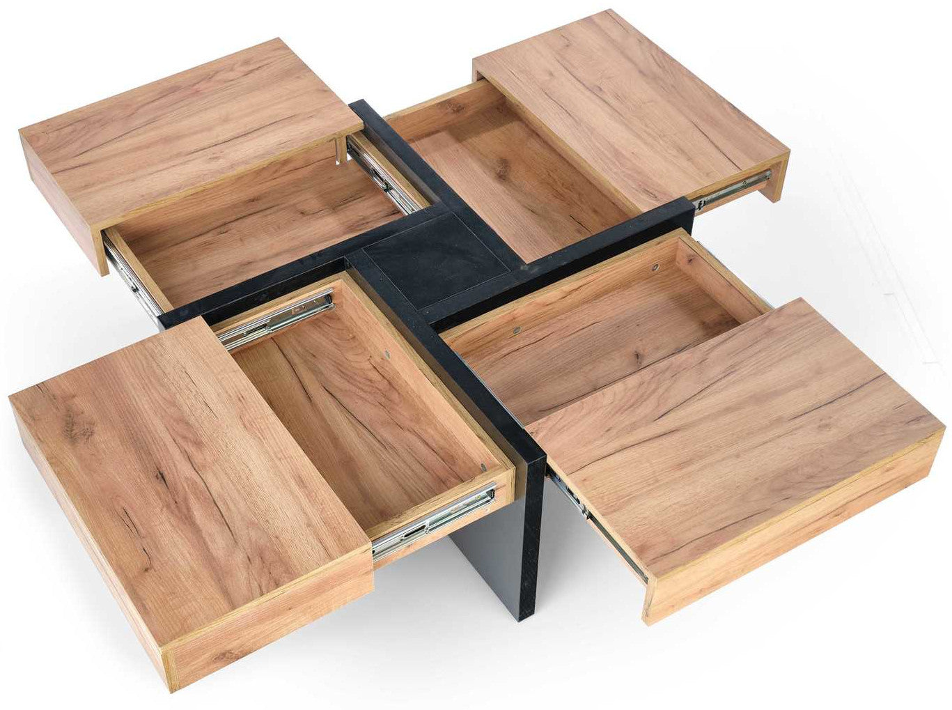 Coffee Table Newbury | size: Length: 100cm, Width: 100cm, Height: 47cm | color: Black/Oak | image: 3 | variant: 1007496