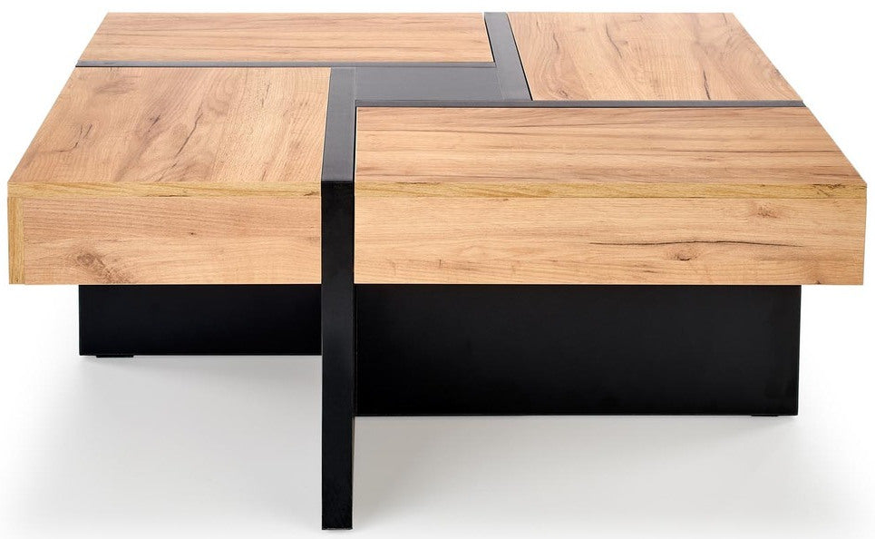 Coffee Table Newbury | size: Length: 100cm, Width: 100cm, Height: 47cm | color: Black/Oak | image: 4 | variant: 1007496