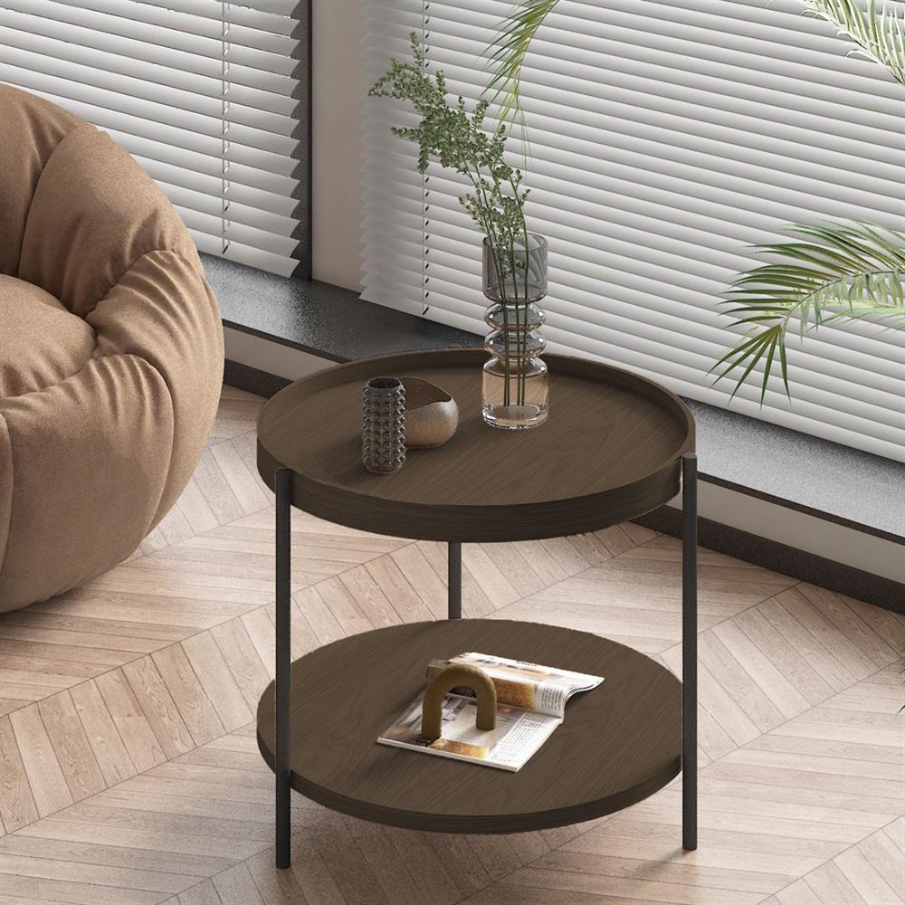 Coffee Table Thun | size: Length: 50cm, Width: 50cm, Height: 40cm, Diameter: 50cm | color: Brown | image: 3 | variant: 1001616