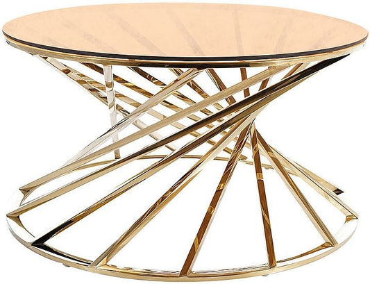 Coffee Table West Cesena | size: Length: 80cm, Width: 80cm, Height: 43cm, Diameter: 80cm | color: Golden | image: 0 | variant: 1007873
