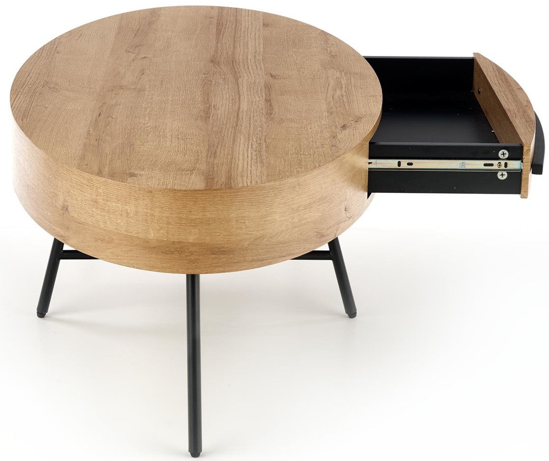Coffee Table West Jonkoping | size: Length: 120cm, Width: 120cm, Height: 41cm, Diameter: 120cm | color: Black/Oak | image: 2 | variant: 1007488