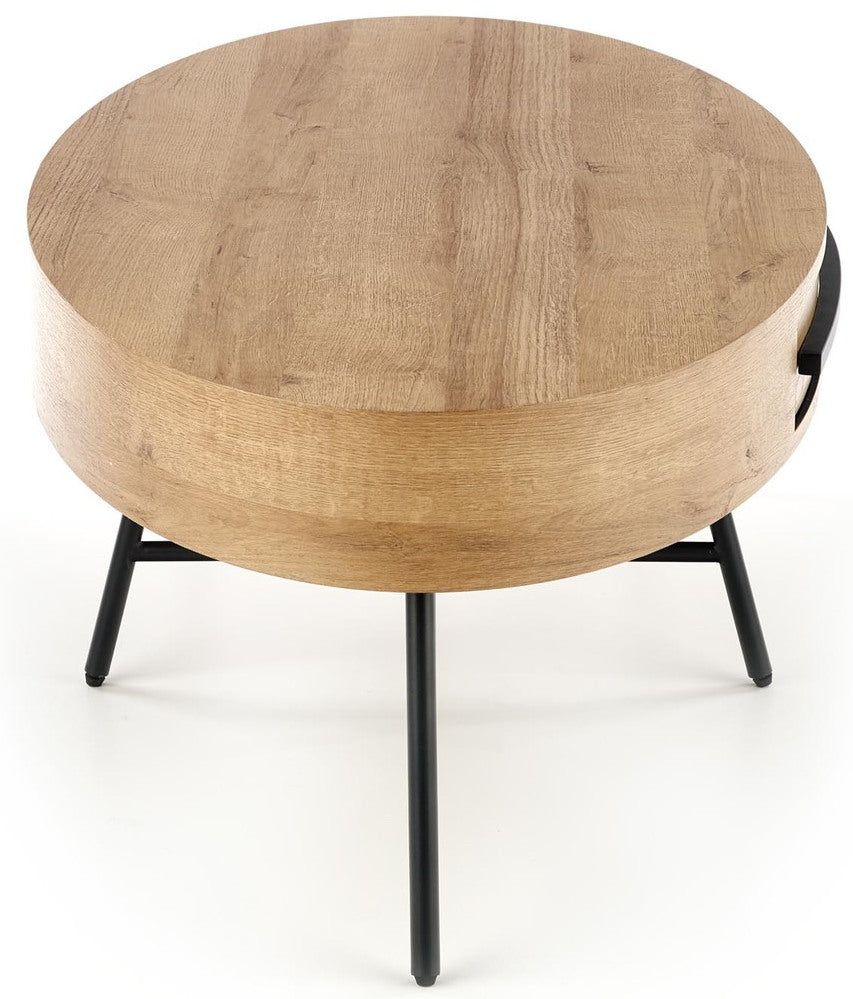 Coffee Table West Jonkoping | size: Length: 120cm, Width: 120cm, Height: 41cm, Diameter: 120cm | color: Black/Oak | image: 3 | variant: 1007488