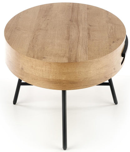 Coffee Table West Jonkoping | size: Length: 120cm, Width: 120cm, Height: 41cm, Diameter: 120cm | color: Black/Oak | image: 3 | variant: 1007488