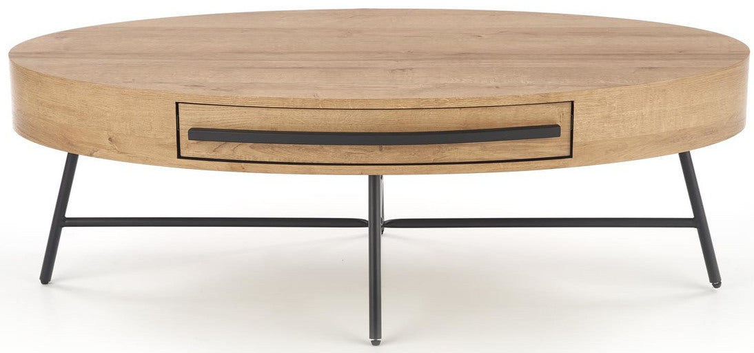 Coffee Table West Jonkoping | size: Length: 120cm, Width: 120cm, Height: 41cm, Diameter: 120cm | color: Black/Oak | image: 4 | variant: 1007488