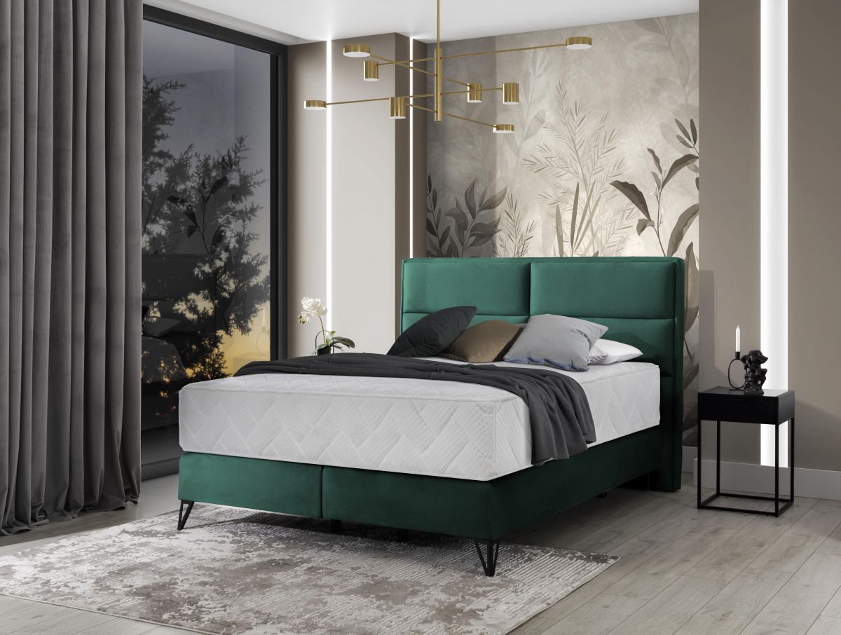 Continental Double Bed Aberdeen 1 | size: Length: 215cm, Width: 160cm, Height: 130cm | color: Green | image: 1 | variant: 1013148