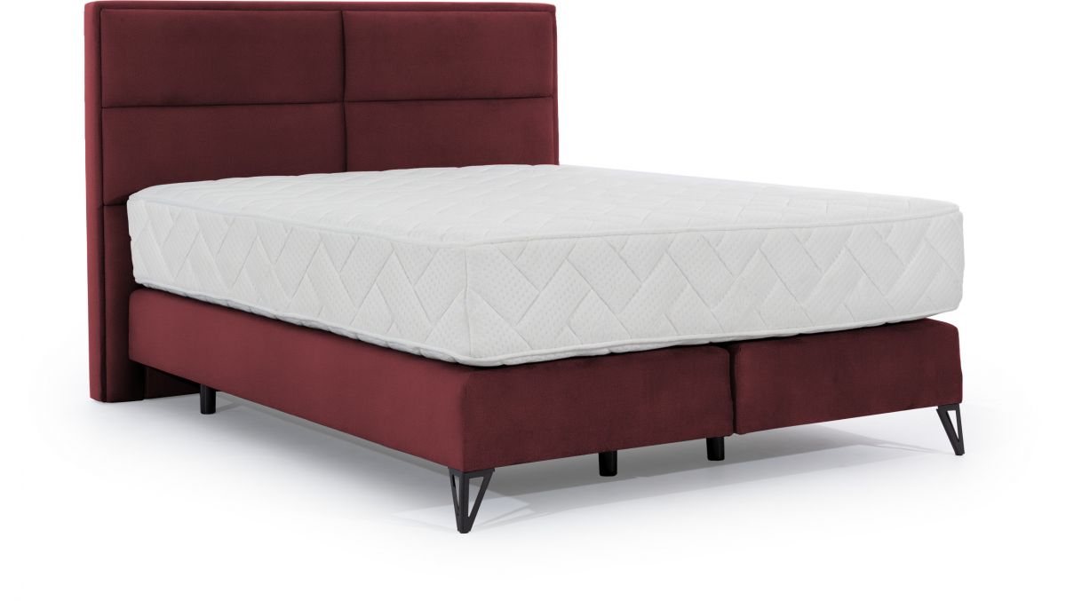Continental Double Bed Aberdeen 1 | size: Length: 215cm, Width: 160cm, Height: 130cm | color: Red | image: 0 | variant: 1013161
