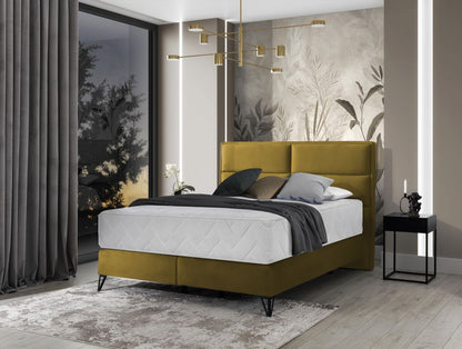 Continental Double Bed Aberdeen 1 | size: Length: 215cm, Width: 160cm, Height: 130cm | color: Yellow | image: 1 | variant: 1013150