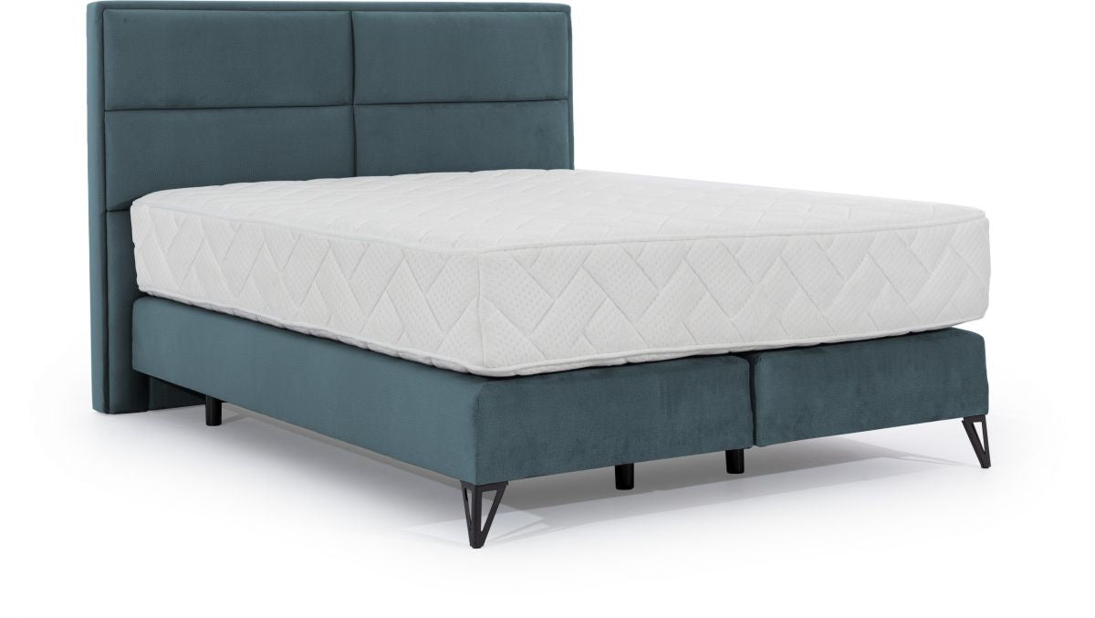 Continental Double Bed Aberdeen 2 | size: Length: 215cm, Width: 160cm, Height: 130cm | color: Blue | image: 0 | variant: 1013174