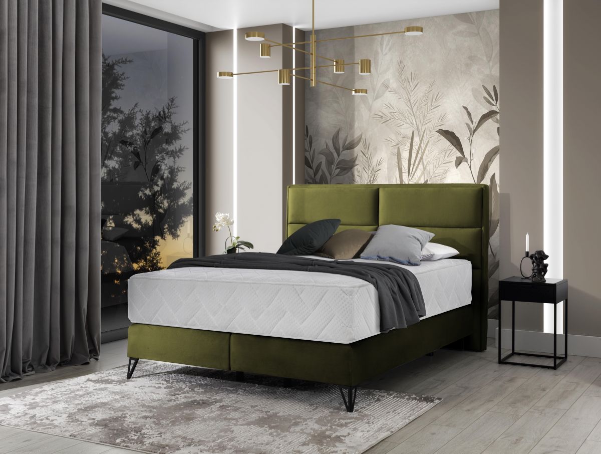 Continental Double Bed Aberdeen 2 | size: Length: 215cm, Width: 160cm, Height: 130cm | color: Green | image: 1 | variant: 1013171