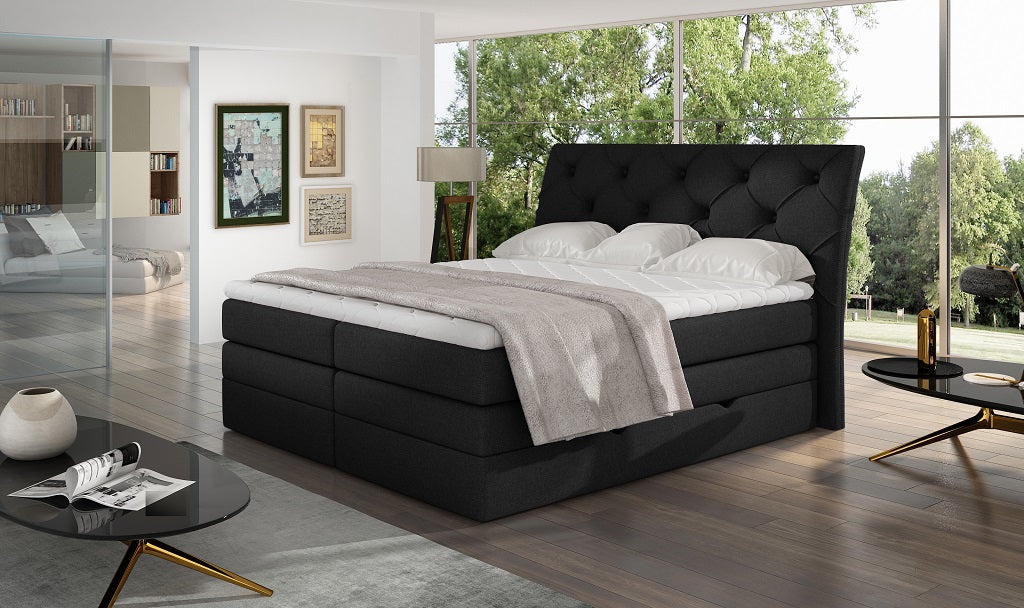 Continental Double Bed Addlestone 2 | size: Length: 215cm, Width: 198cm, Height: 120cm | color: Sawana | image: 1 | variant: 1013114