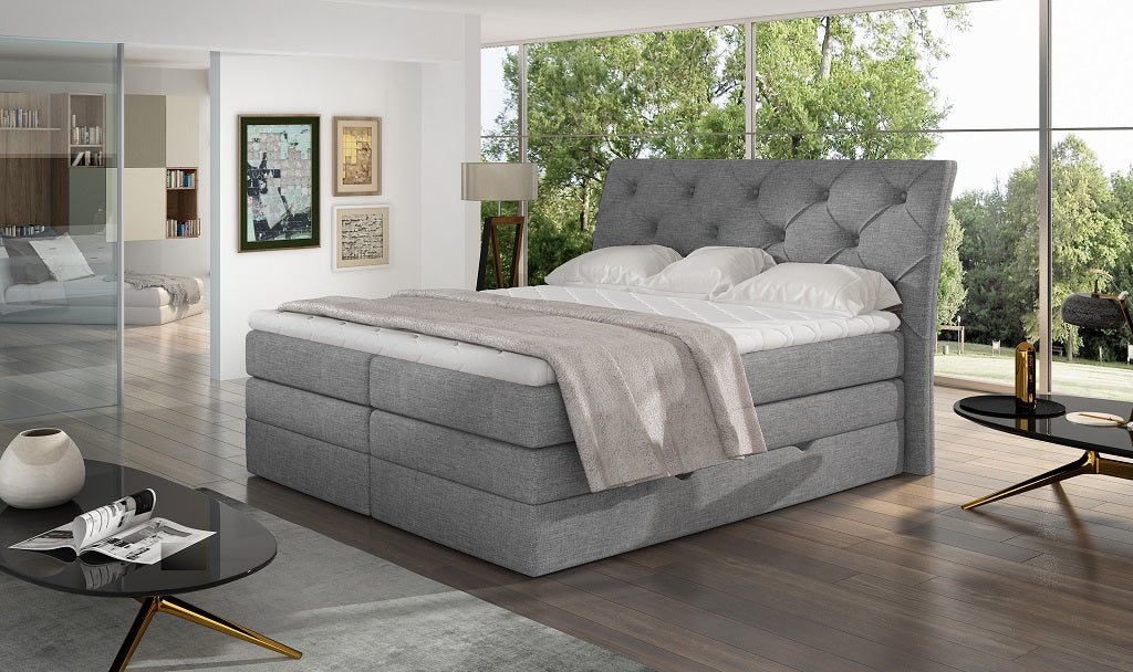 Continental Double Bed Addlestone | size: Length: 215cm, Width: 158cm, Height: 120cm | color: Sawana | image: 1 | variant: 1013069
