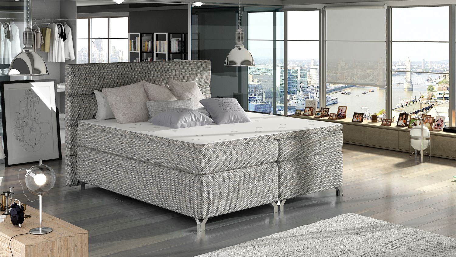 Continental Double Bed Amadeo 1 | size: Length: 205cm, Width: 175cm, Height: 130cm | color: Berlin | image: 1 | variant: 1008522