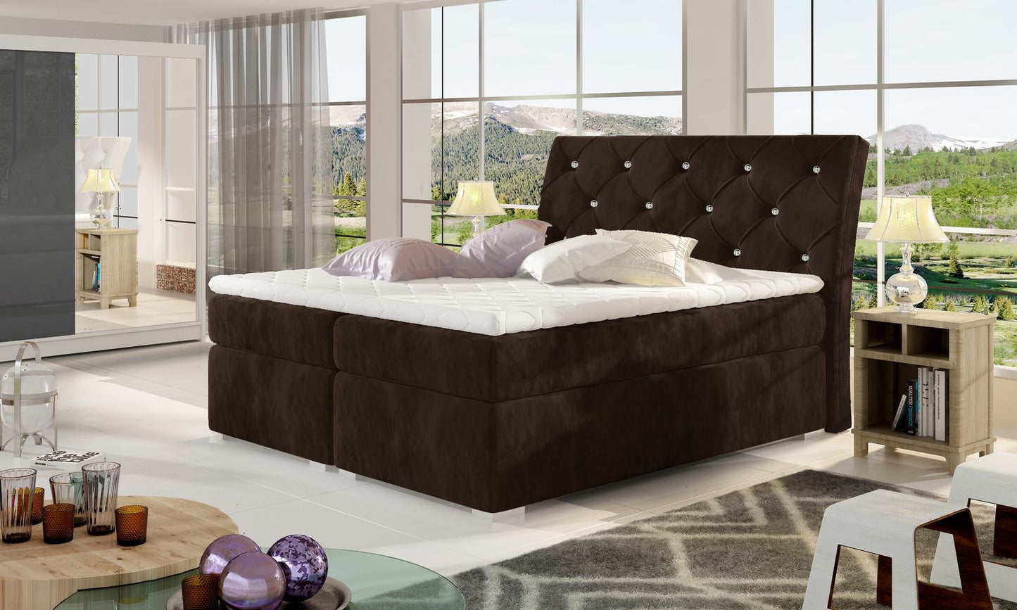 Continental Double Bed Balvin 2 | size: Length: 208cm, Width: 183cm, Height: 116cm | color: Kronos | image: 1 | variant: 1008648