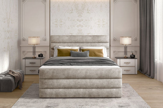 Continental Double Bed Cande | size: Length: 220cm, Width: 140cm, Height: 133cm | color: Dora | image: 1 | variant: 1008827