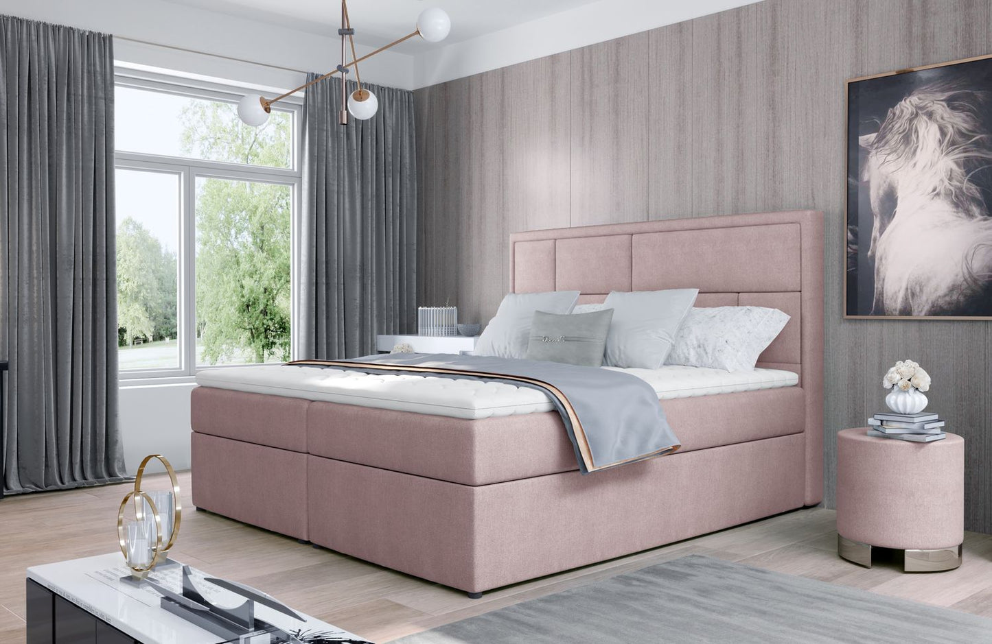 Continental Double Bed Carmarthen 2 | size: Length: 215cm, Width: 180cm, Height: 115cm | color: Omega | image: 1 | variant: 1013048